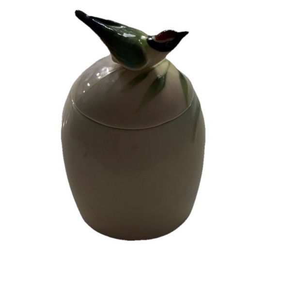 Vintage Franz creamer Ceramic Bird Decor with Green and Cream Design - Picture 3 of 9